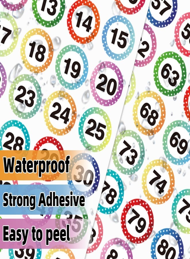 Yeachlaing 1 Inch Number Sticker, Waterproof Round Consecutive Number Stickers 1-100, Colorful Stars Small Number Sticker Vinyl Decals for Office, Classroom, Storage, Inventory, Indoor, Outdoor - Image 3