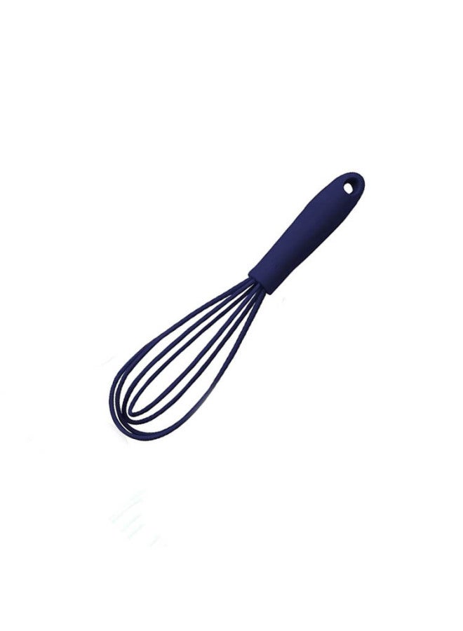 6 Inch Silicone Egg Beater Egg Cream Beater Mini Kids Kitchen Baking Tools-Color:Dark Blue - Image 1