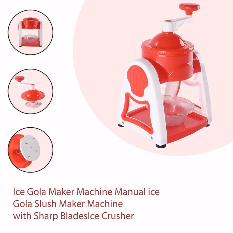 RIVUGJA RIVUGJA Portable Manual Ice Crusher Gola Maker with 3 Bowls 6 Sticks 1 Glass Dish NonElectric Slush Snow Maker for Home Summer Refreshments Baraf ka Gola Banane wali Machine Multicolor  - Image 4