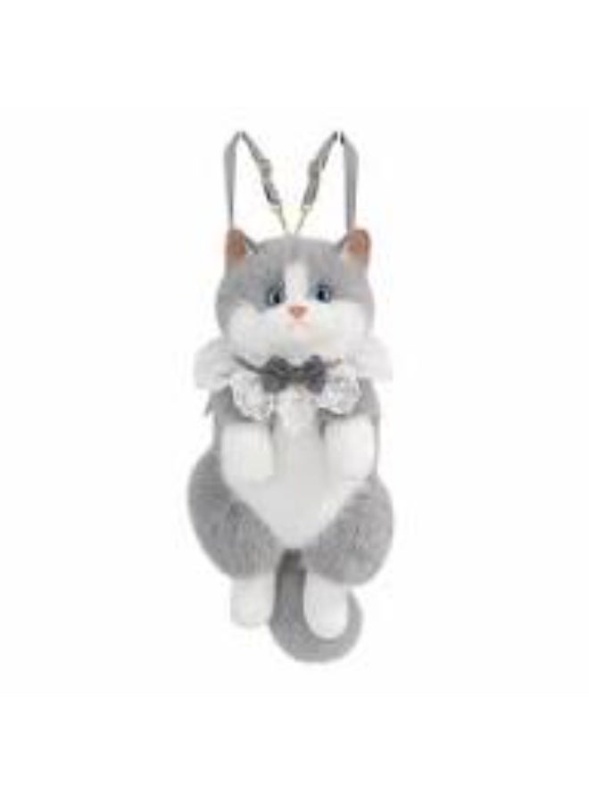 Dreamzon Cute Cat Plush Backpack with Meow Sound | Soft Kawaii Stuffed Animal Shoulder & Crossbody Bag - Image 2