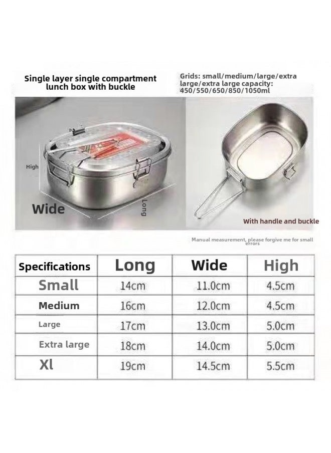 Generic - 食品级不锈钢饭盒大容量大号成人学生加厚耐高温防霉宿舍专用-规格:大号⭐送杯垫1个-颜色:430旗舰款【加深加厚】筷子汤勺⭐送杯垫1个 - Image 1