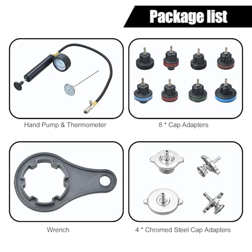 Prokomon 15 Pieces Coolant Pressure Tester Kit; Radiator Pressure Tester; Cooling System Pressure Tester Kit - Image 2