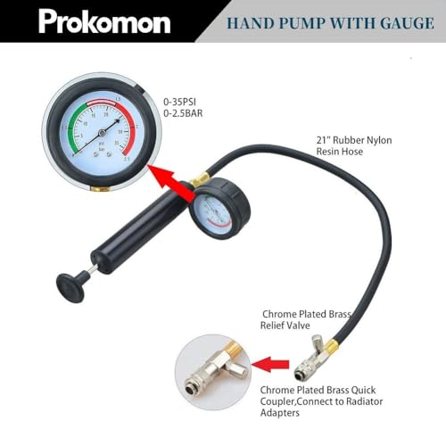 Prokomon 15 Pieces Coolant Pressure Tester Kit; Radiator Pressure Tester; Cooling System Pressure Tester Kit - Image 3