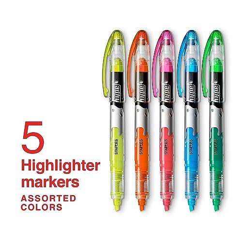 Staples هايلايتر سائل من ستابلز، متنوع، 5/عبوة - Image 2