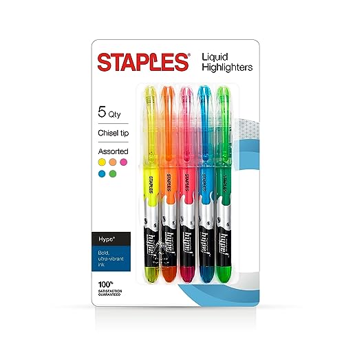 Staples هايلايتر سائل من ستابلز، متنوع، 5/عبوة - Image 1
