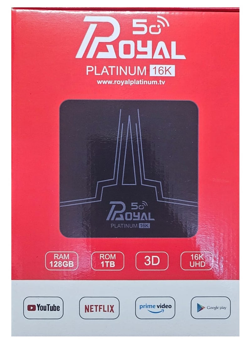Generic - Royal Platinum 16K Ultra HD Android 18 TV Box – 128GB RAM, 1TB ROM | 5G Wi-Fi 6 | 3D Version | Ultra-Fast Processor | Made in USA | 1 Year Free Subscription - Image 1