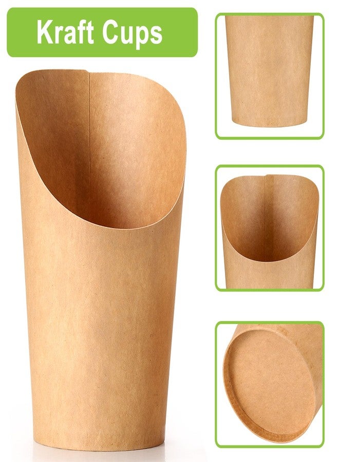 FSAH 100 Pcs Charcuterie Cups with Sticks 12oz, Individual Disposable Handheld Holder with 100 Bags+100 Lables+200 Cocktail Skewers Tooth Picks, Paper Appetizer Board Snack Boxes for French Fry, Brown - Image 4