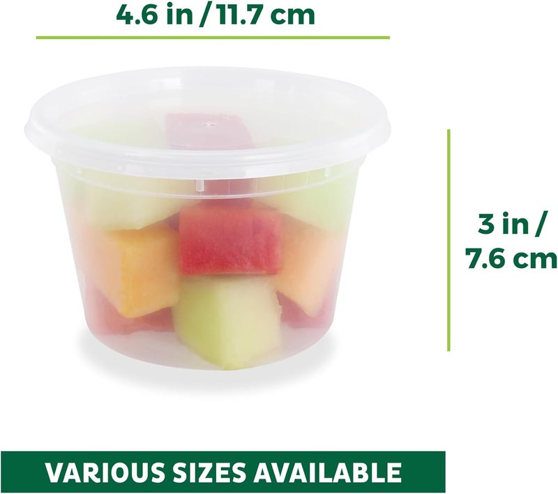 Freshware Food Storage Containers 50 Set 16 oz Plastic Deli Containers with Lids Slime Soup Meal Prep Containers BPA Free Stackable Leakproof MicrowaveDishwasherFreezer Safe - Image 4