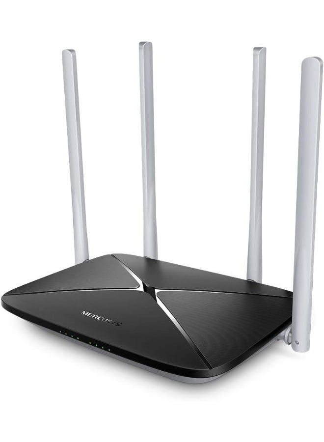 MERCUSYS AC1200 Dual-Band Wi-Fi Router
SPEED: 300 Mbps at 2.4 GHz + 867 Mbps at 5 GHz
SPEC: 4× Fixed External Antennas, 3× 10/100 Mbps LAN Ports, 1× 10/100 Mbps WAN Port
FEATURE: MERCUSYS APP, WPS/Reset Button, IPTV, IPv6, Parental Controls, Guest Network, Easy Installation, ISP Preset (Agile Config) Black - Image 2