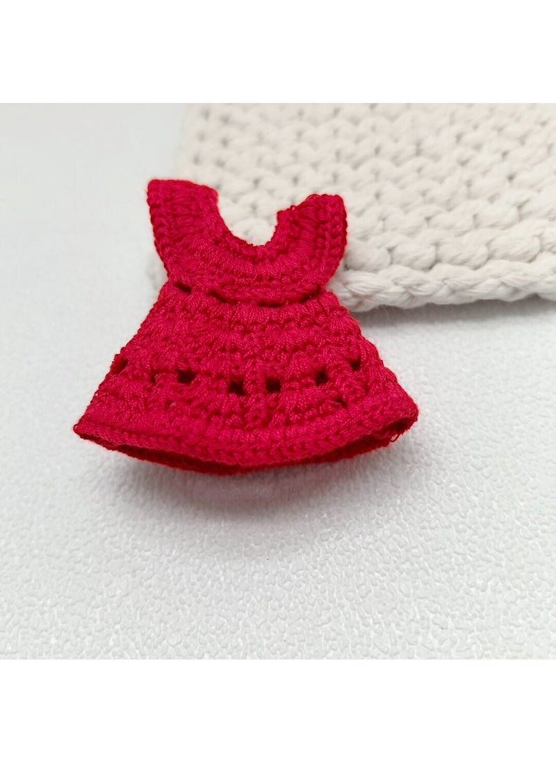 DIY Crochet Yarn Doll Accessories Dress red