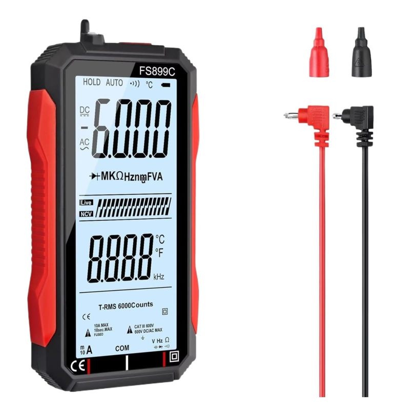 Digital Multimeter 6000 Counts 600V Range - Smart Touch Screen NCV Detector for Electricians DIYers Automotive HVAC Home Electrical Work - Image 3