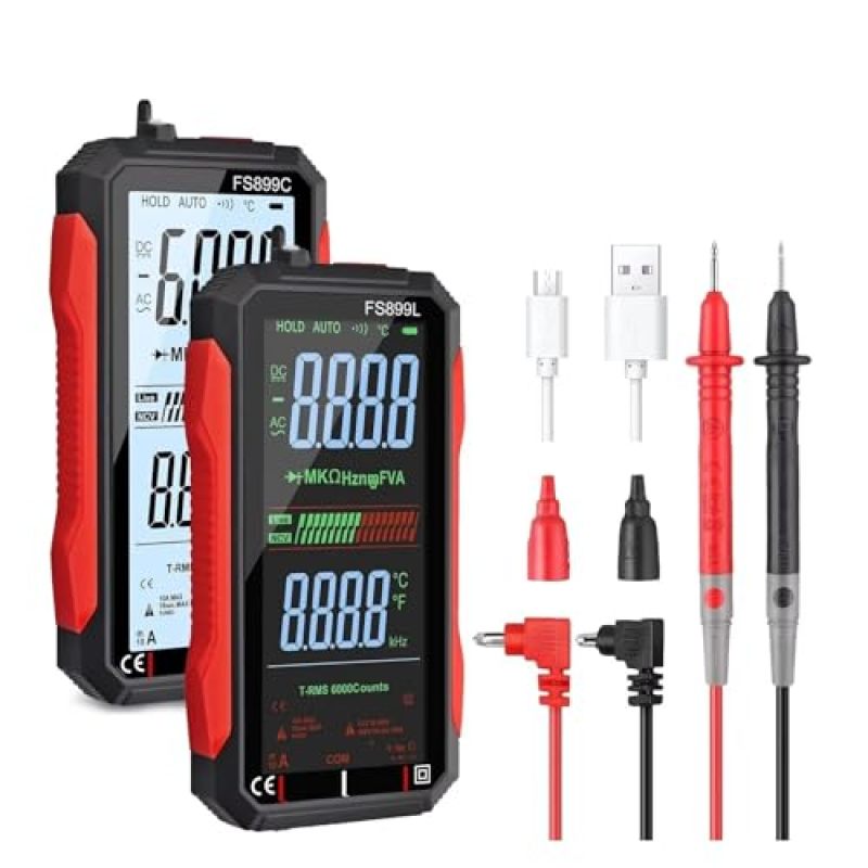 Digital Multimeter 6000 Counts 600V Range - Smart Touch Screen NCV Detector for Electricians DIYers Automotive HVAC Home Electrical Work - Image 2