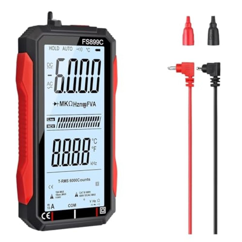 Digital Multimeter 6000 Counts 600V Range - Smart Touch Screen NCV Detector for Electricians DIYers Automotive HVAC Home Electrical Work - Image 1