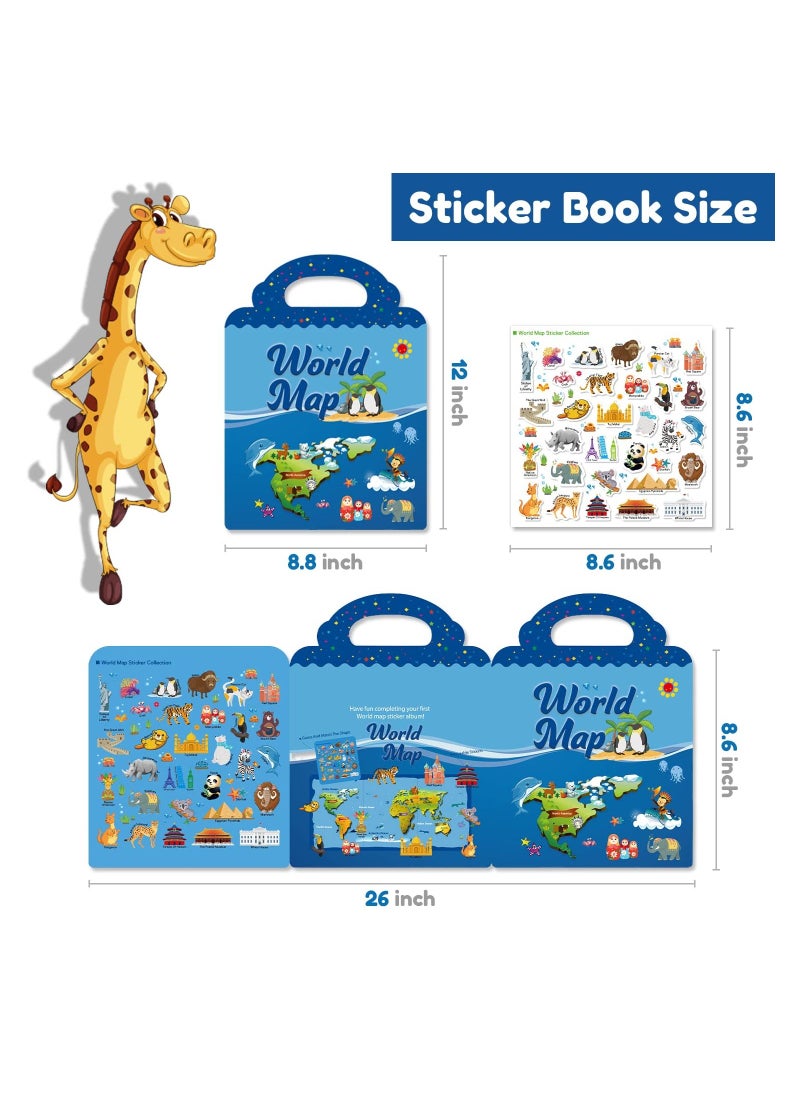 Generic - Reusable Sticker Books for Kids, Toys for 2 5 Year Old Girls Boys Birthday Gifts Toddler Toys Learning Stickers for Kids Toys Journal Paper Stickers Scrapbooking Stationery Sticker - Image 1
