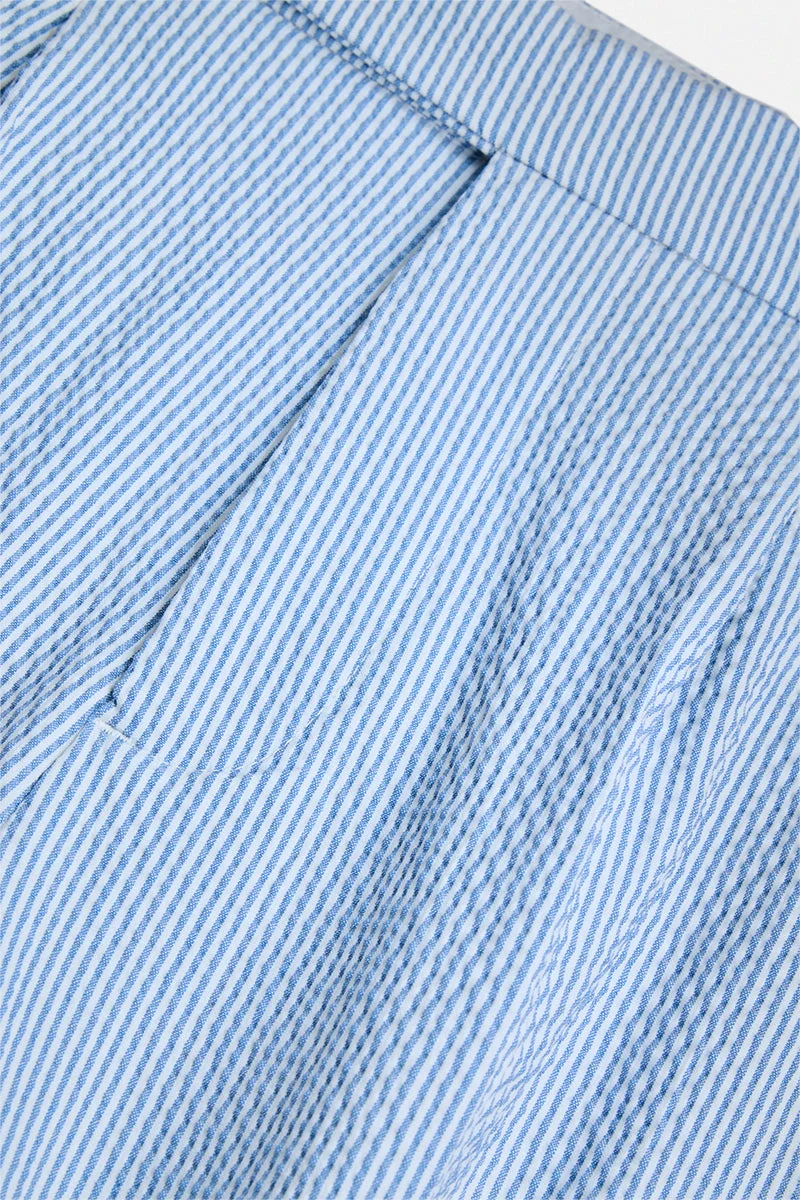 SNITCH Light Blue Light Blue Striped Relaxed Formal Trousers for Men | Best Price UAE