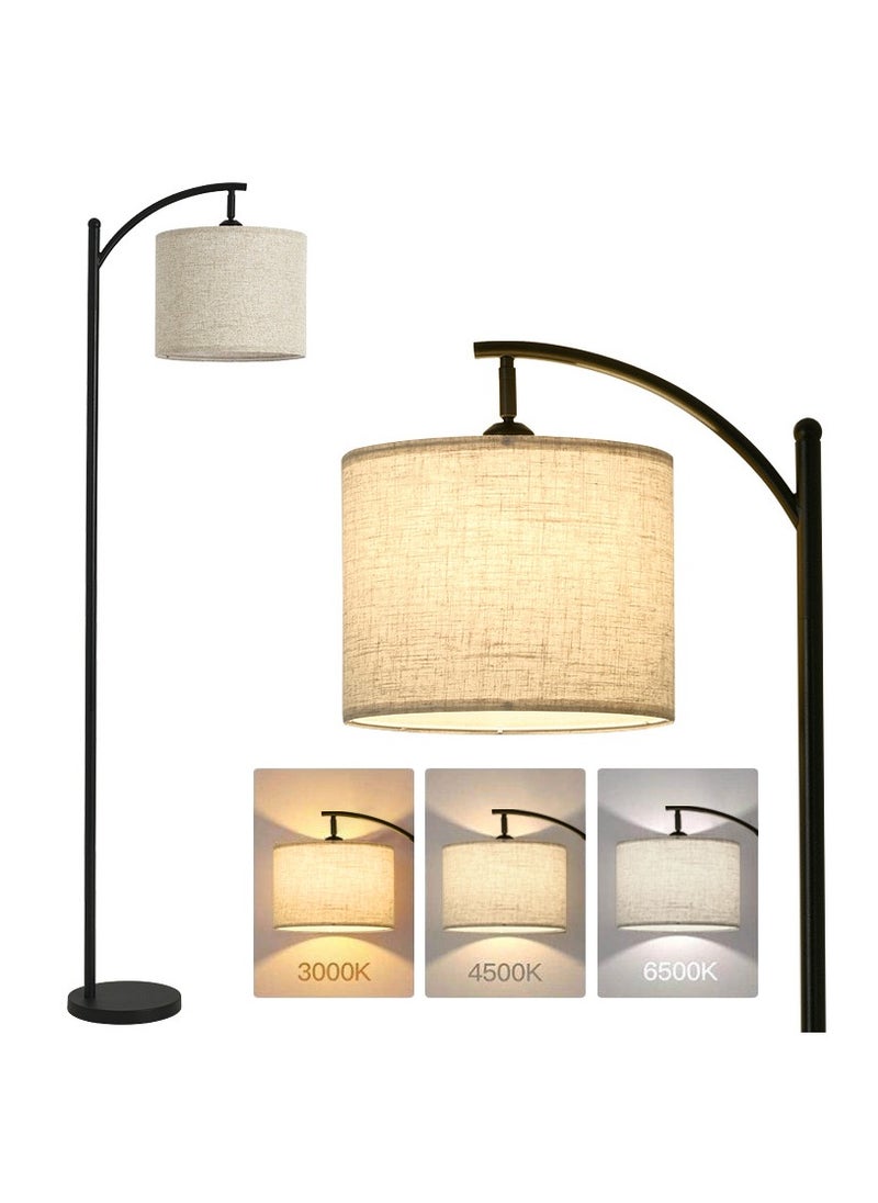 Floor Lamps for Living Room with 3 Color Temperatures, Standing Lamp Tall with Adjustable Linen Shade Black 61.8x11 inch