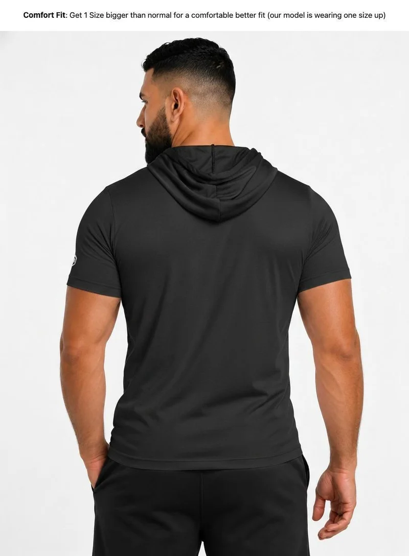 بريما إيس رجالي T-Shirt with Cap عشاق الجيم بريميوم Black