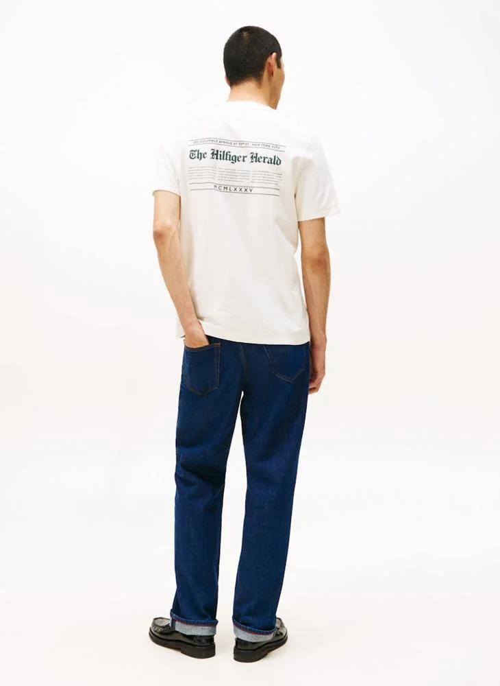 تومي هيلفيغر Back Logo Jersey Crew Neck T-Shirt