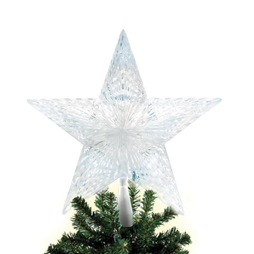 Brite Star Battery Operated 10 Lt Pentagram Star LED Tree Topper, Pure White - Image 2