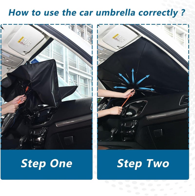 Dussdil Halloween Evil Red Eyes Car Windshield Sunshade Umbrella - Image 5