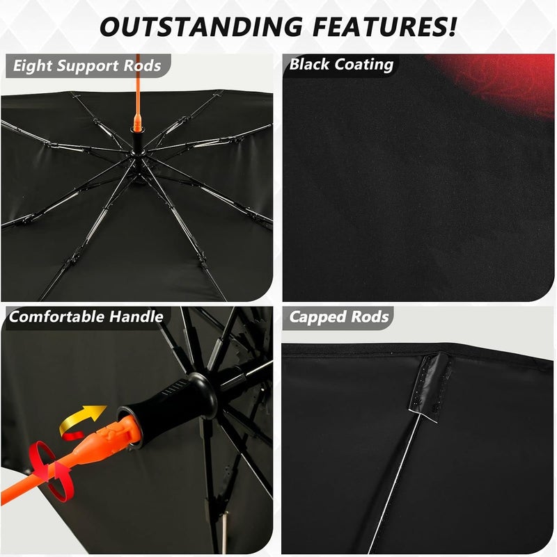 Dussdil Halloween Evil Red Eyes Car Windshield Sunshade Umbrella - Image 4
