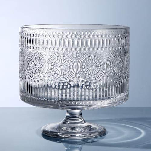 MOLIGOU Glass Trifle Bowl, 110 oz Trifle Bowl with Pedestal, Trifle Serving Dish for Layered Dessert, Fruit, Salad - Image 2