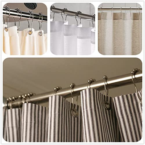 Uigos Shower Curtain Hooks Rings, Rust-Resistant for Bathroom Shower Rods Shower Hooks - Set of 12, Chrome - Image 4