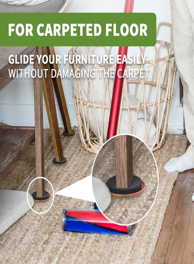 COVERCORNER Furniture Sliders for Carpet 8 PCS - 2 1/2 inch Furniture Moving Slider Chair Legs Floors Protectors Furniture Movers Sliders - Move Your Furniture Easy & Safely(for Carpet) Brown Coffee - Image 4