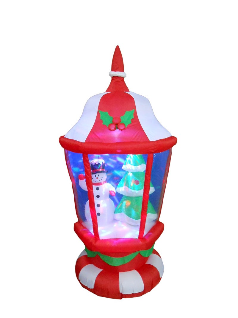 6 Foot Tall Lighted Christmas Inflatable Lantern with Snowman and Tree LEDs Indoor Outdoor Yard Decoration
