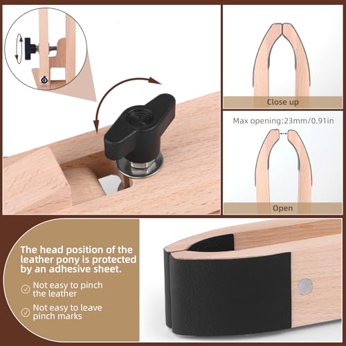 Yizzvb Stitching Pony, Leather Stitching Pony Clamp-Table Desktop Pony Horse Clamp with Sewing Needles, DIY Stitching Clamp, 96 PCS Leathercraft Repair Tools with Awl for DIY Leather Hand Stitching - Image 4