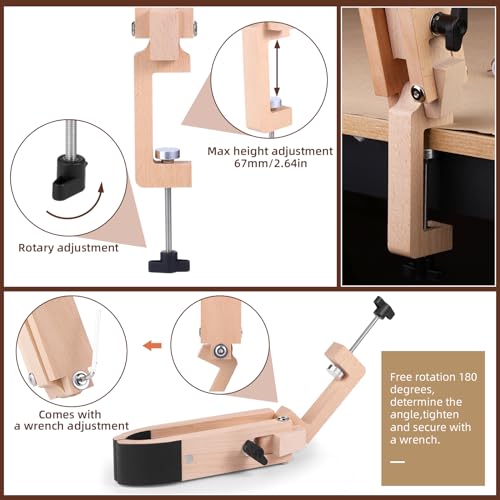 Yizzvb Stitching Pony, Leather Stitching Pony Clamp-Table Desktop Pony Horse Clamp with Sewing Needles, DIY Stitching Clamp, 96 PCS Leathercraft Repair Tools with Awl for DIY Leather Hand Stitching - Image 3