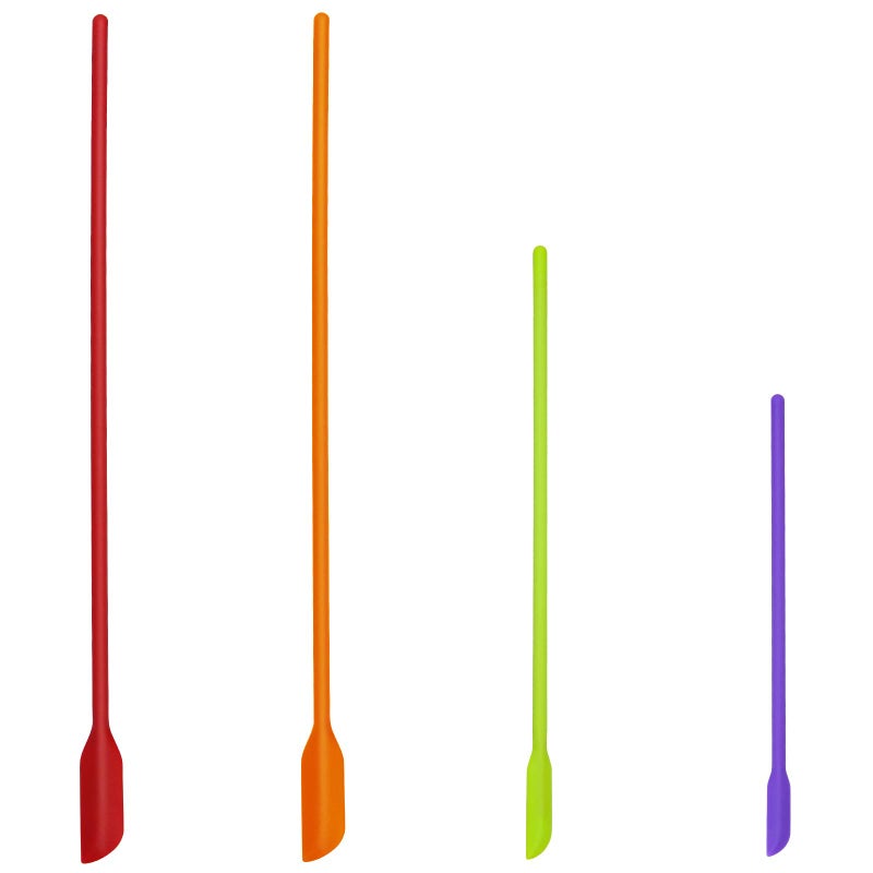 SUMERSHA 4pcs Mini Silicone Spatula Set, 3 Size Makeup Spatula Small Rubber Spatula for Thin Jar Skinny Openings Bottles, Tiny Scraper for Kitchen and Cosmetic, Multipurpose Scraping Mixing Tools (Mix colors) - Image 1