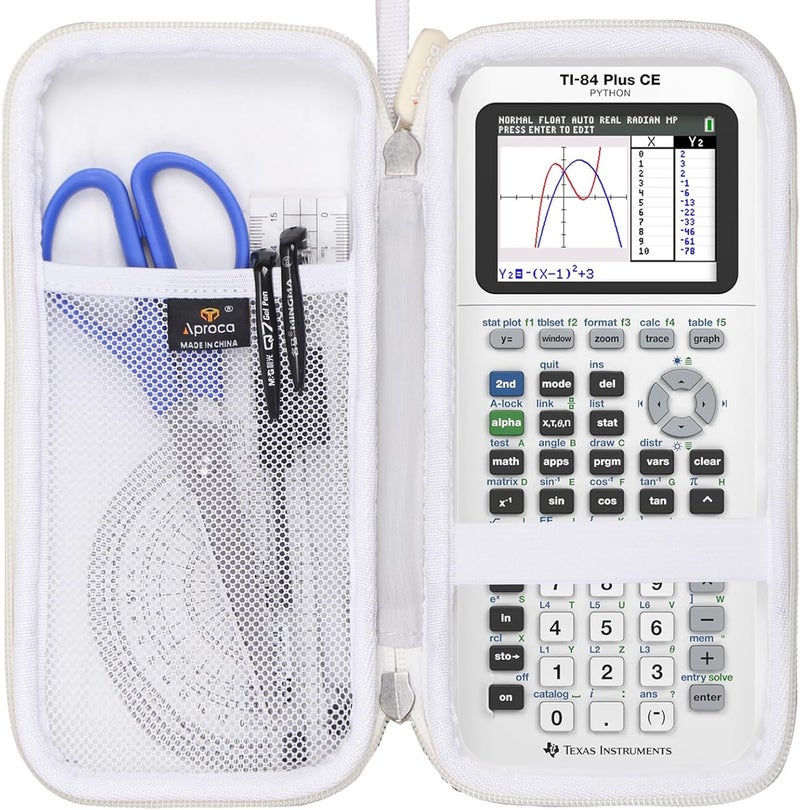 حافظة آلة حاسبة من Aproca متوافقة مع آلات حاسبة بيانية ملونة من Texas Instruments TI-84 Plus CE/TI-84 Plus/TI-83 Plus/TI-89 Titanium/TI-85/TI-86 - أبيض (الحافظة فقط) - Image 1