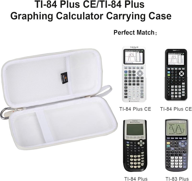 حافظة آلة حاسبة من Aproca متوافقة مع آلات حاسبة بيانية ملونة من Texas Instruments TI-84 Plus CE/TI-84 Plus/TI-83 Plus/TI-89 Titanium/TI-85/TI-86 - أبيض (الحافظة فقط) - Image 2