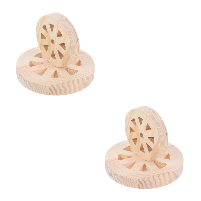 4 pcs Wheel Wall Hanging Decor For Western Style Home And Patio Decoration Wood Circle Ornament For Farmhouse And Garage Wall Art - Image 1