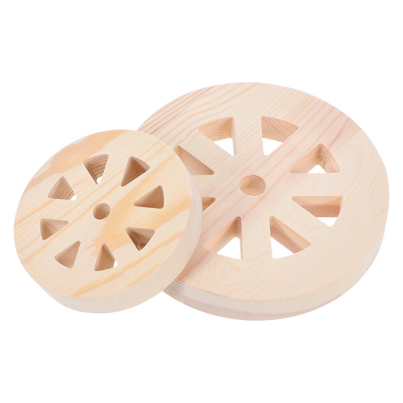 4 pcs Wheel Wall Hanging Decor For Western Style Home And Patio Decoration Wood Circle Ornament For Farmhouse And Garage Wall Art - Image 5