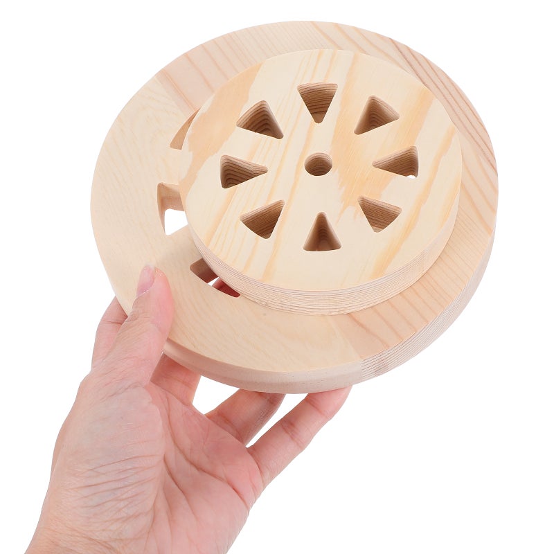 4 pcs Wheel Wall Hanging Decor For Western Style Home And Patio Decoration Wood Circle Ornament For Farmhouse And Garage Wall Art - Image 3
