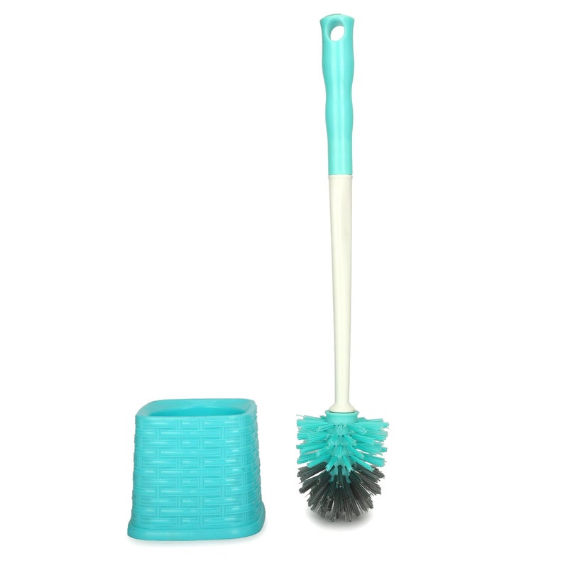 THINGS4BETTER Long Handle Toilet Brush with Square Holder for Bathroom Floor Commode Toilet Seat Cleaning Brush (Multicolour, Pack of 2) - Image 1