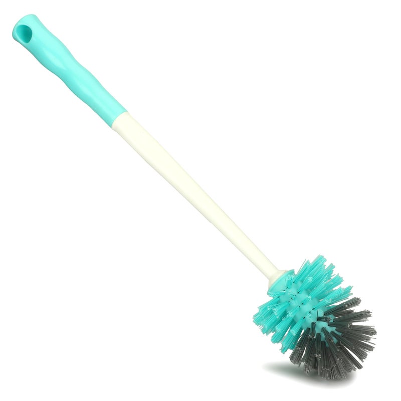THINGS4BETTER Long Handle Toilet Brush with Square Holder for Bathroom Floor Commode Toilet Seat Cleaning Brush (Multicolour, Pack of 2) - Image 3