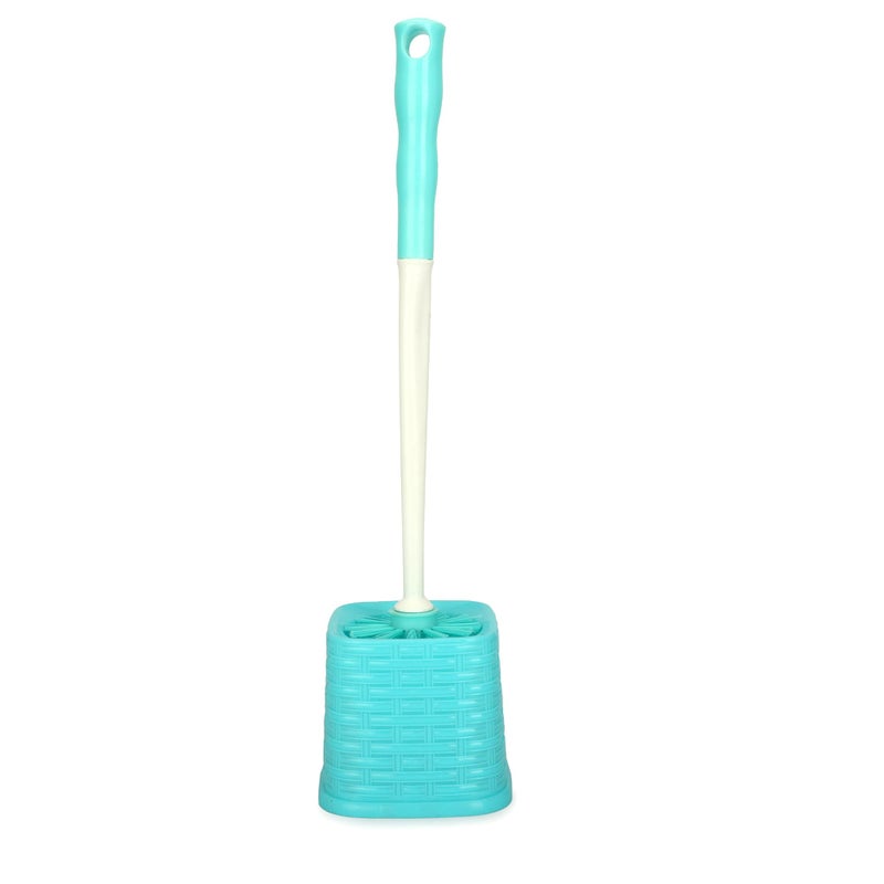 THINGS4BETTER Long Handle Toilet Brush with Square Holder for Bathroom Floor Commode Toilet Seat Cleaning Brush (Multicolour, Pack of 2) - Image 2