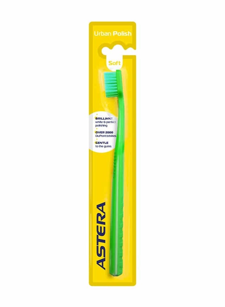 Astera Urban Polish Toothbrush – Soft Bristles | Green - Image 1