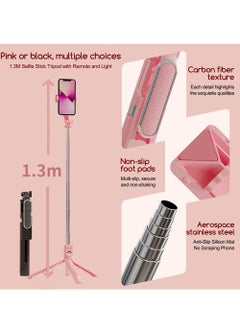 Generic Extendable Selfie Stick with Remote, Black, 1.3 Meters  - Image 3