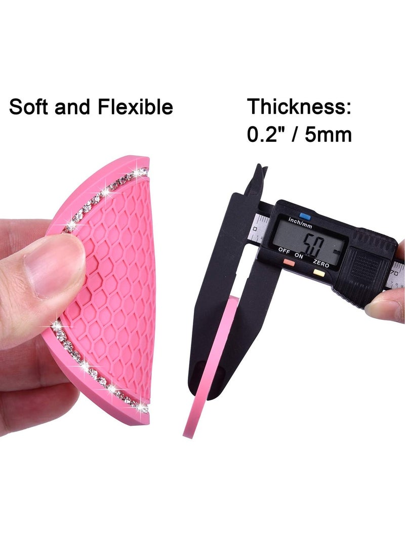 Wisdompro Bling Car Coasters 2 Pack PVC Car Cup Holder Auto Insert Coaster Anti Slip Universal Vehicle Interior Girly Car Accessories Sparkly Crystal Cup Mats for Girls Women 2.75 Diameter Pink - Image 5