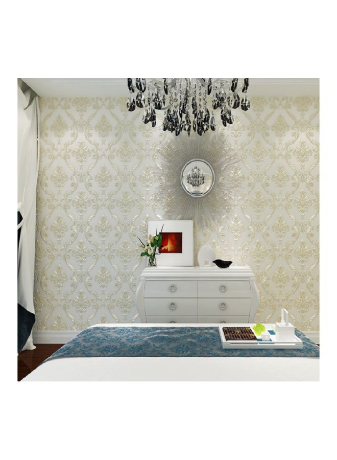 NIBEMINENT Plain Non-Woven Fabric Wallpaper Beige 53x1000cm - Image 4