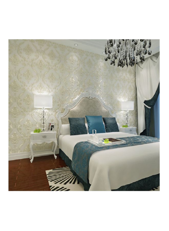 NIBEMINENT Plain Non-Woven Fabric Wallpaper Beige 53x1000cm - Image 1