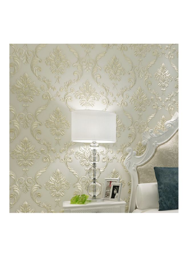 NIBEMINENT Plain Non-Woven Fabric Wallpaper Beige 53x1000cm - Image 3