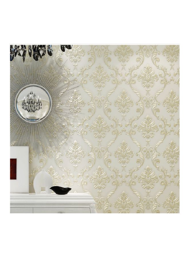 NIBEMINENT Plain Non-Woven Fabric Wallpaper Beige 53x1000cm - Image 2