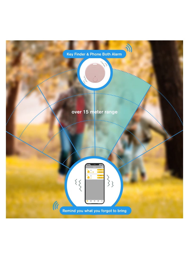 SYOSI 2 Pack Bluetooth Key Finder Locator, Mini Anti Lost Item Finder Tag Key Tracker Alarm For Pet, Key, Wallet, Luggage, Compatible With Ios And Android, Incl Silicone Protective Cases (White and Pink) - Image 4