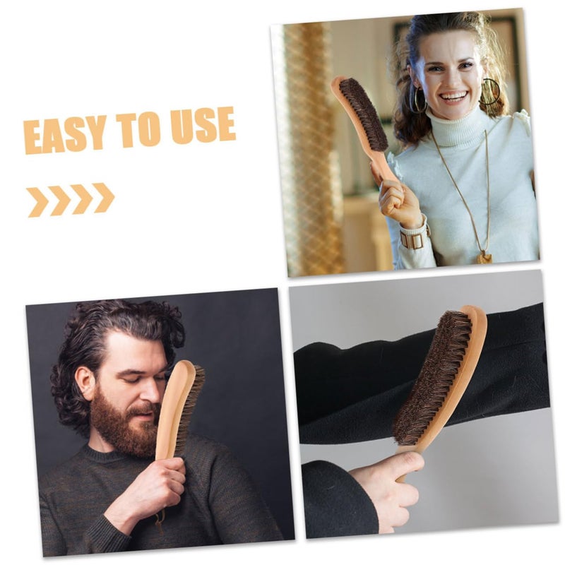 2pcs Natural Wooden Lint Brush for Clothing Delicate Fabric Dust Remover Portable - Image 3