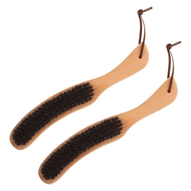 2pcs Natural Wooden Lint Brush for Clothing Delicate Fabric Dust Remover Portable - Image 2